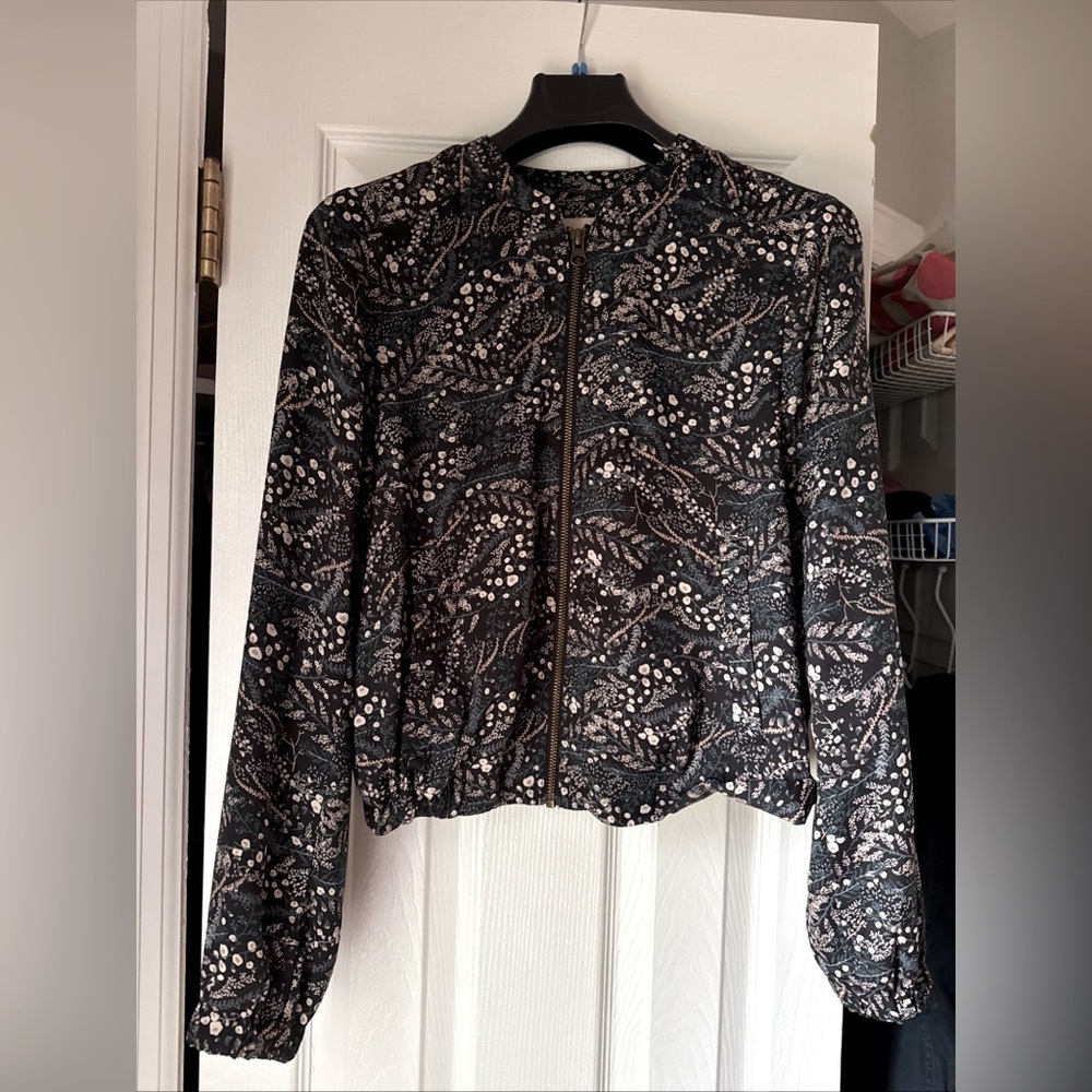 Ann Taylor Loft floral bomber Jacket